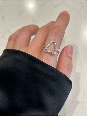 925 Sterling Silver Open Heart Ring - Women's Jewelry Trendy